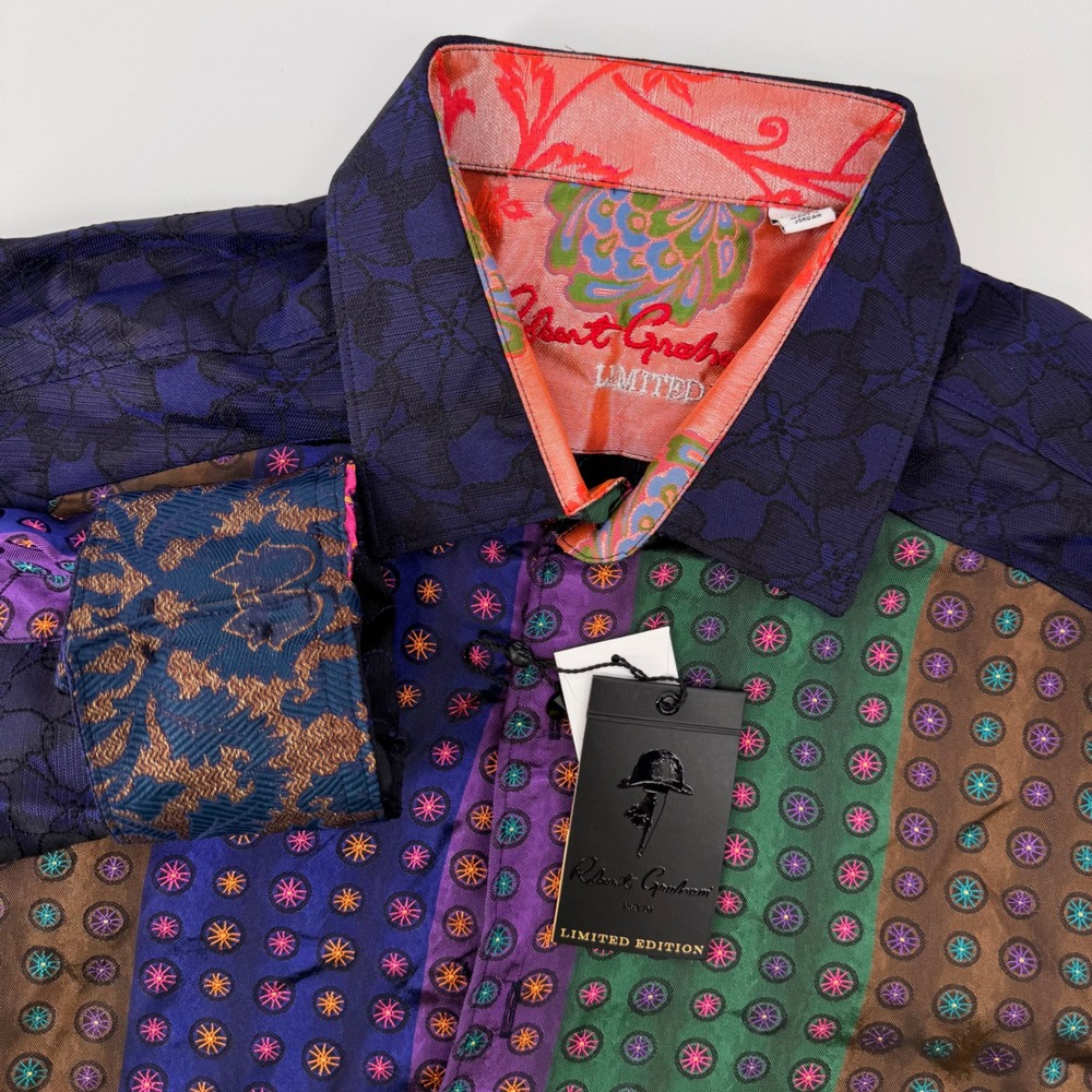 Robert Graham Shirt Mens XL Multi Monaco Mix Limited Edition Jacquard Floral